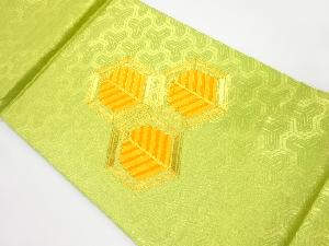 亀甲に若松模様刺繍開き名古屋帯(額縁仕立て)